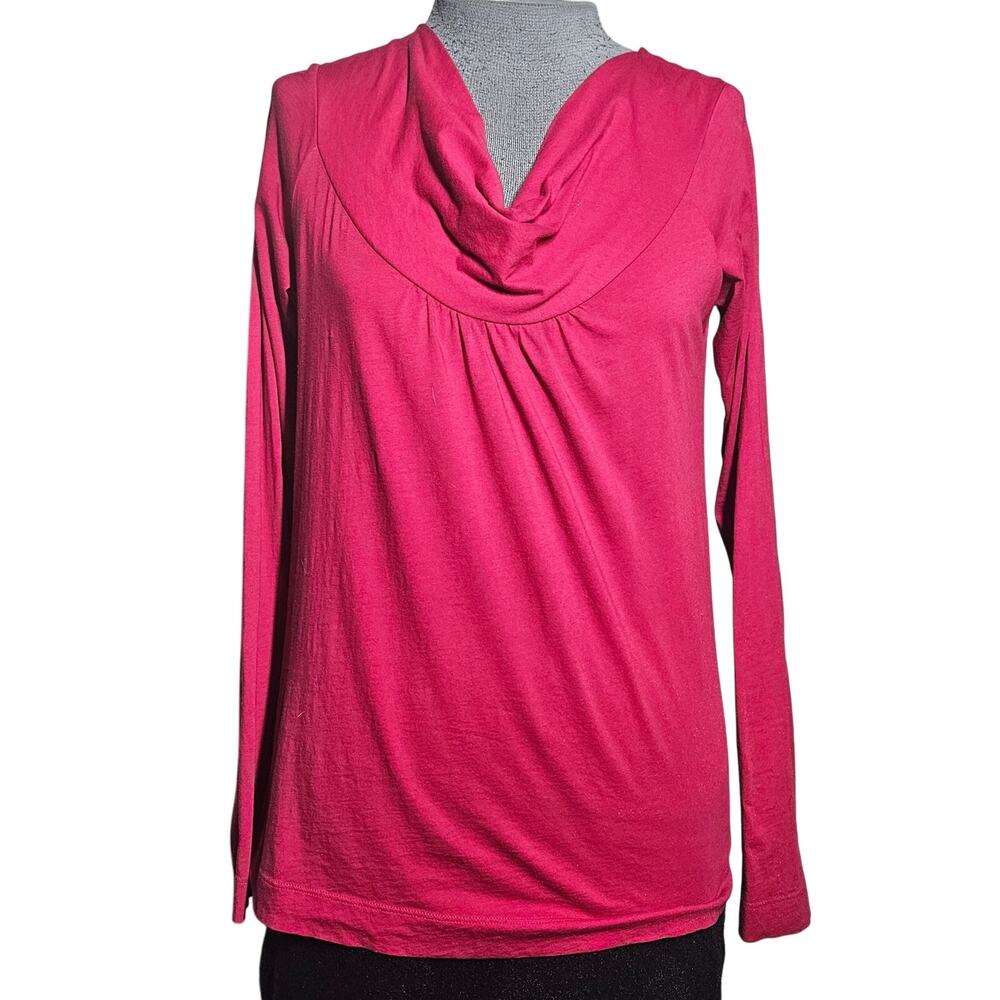 Theory Cowl Neck Cotton Long Sleeve Top Size Medium